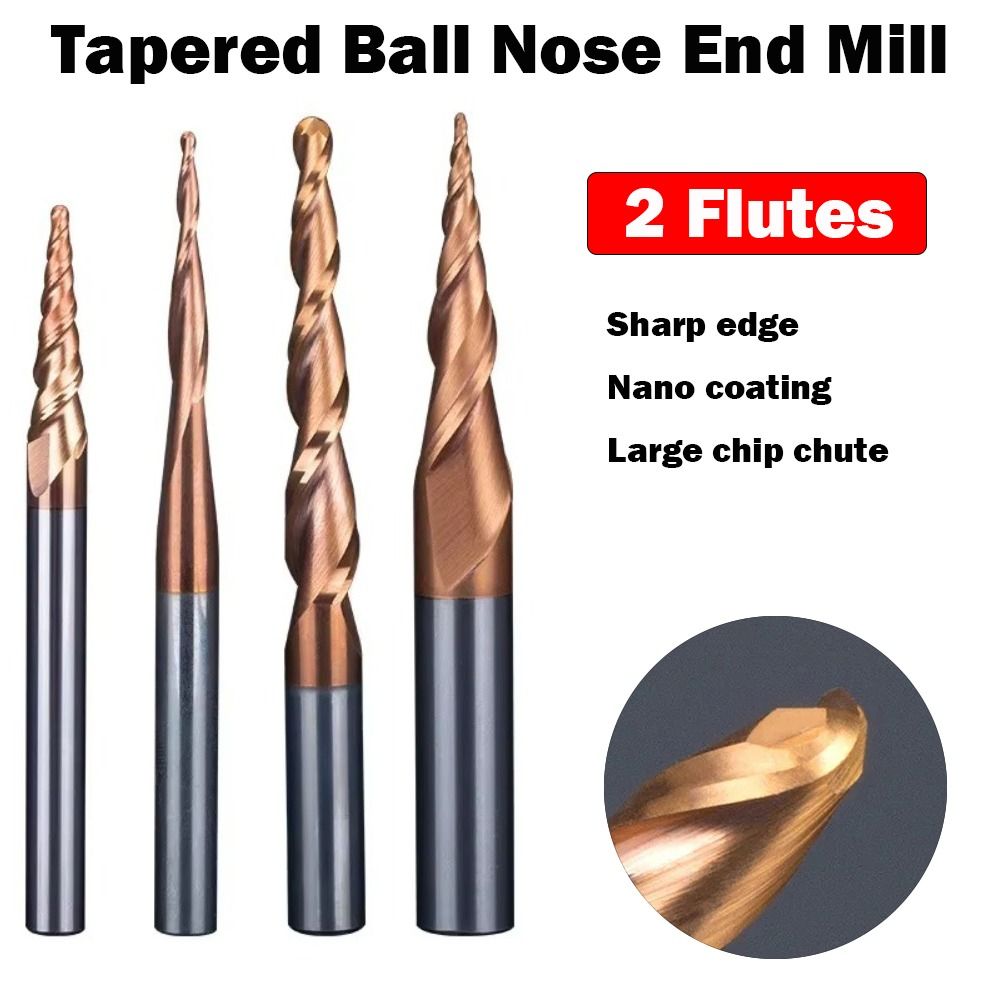 End Mill Set - Hrc55 carboneto sólido bola nariz cônico