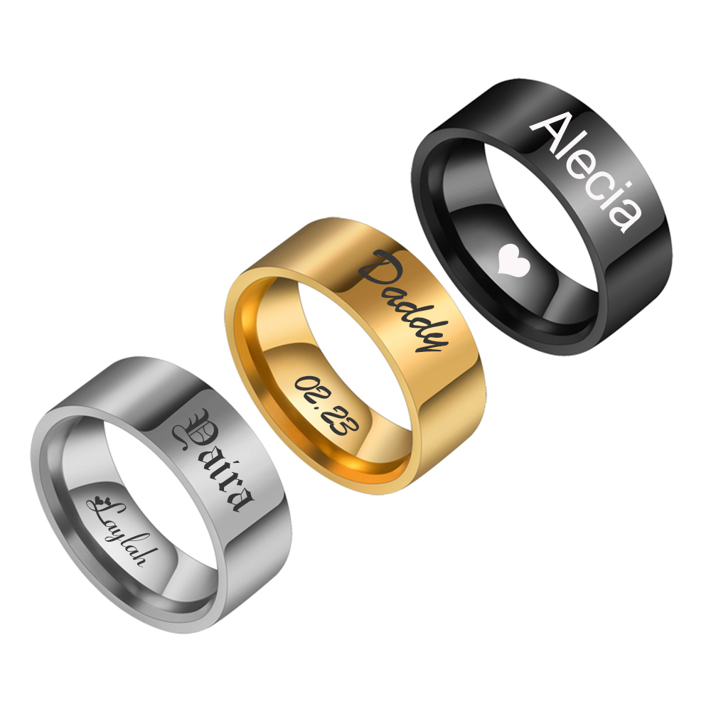 Coupling 8Mm - Anéis Punk Personalizados com Nome e