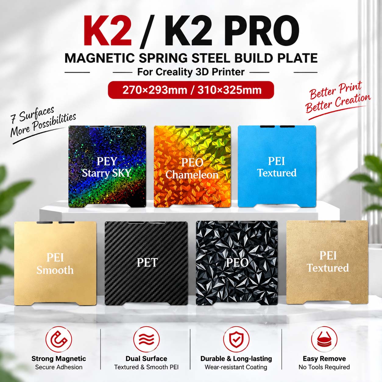 Aluminium Profile 2020 - Placa de Impressão Magnética de Aço
