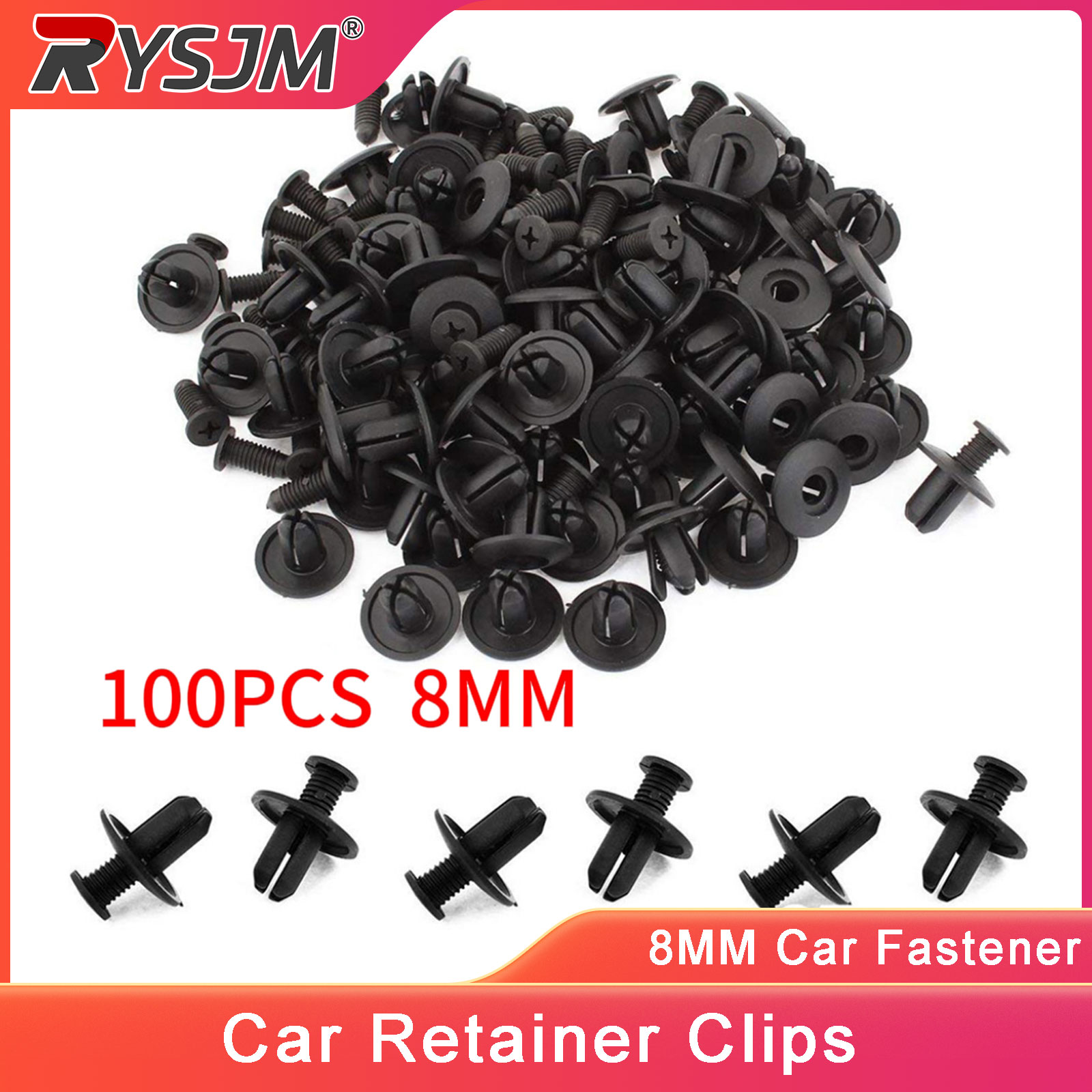 Lead Screw 8Mm - 8MM 100 PEÇAS Rebites Plásticos Automotivos,