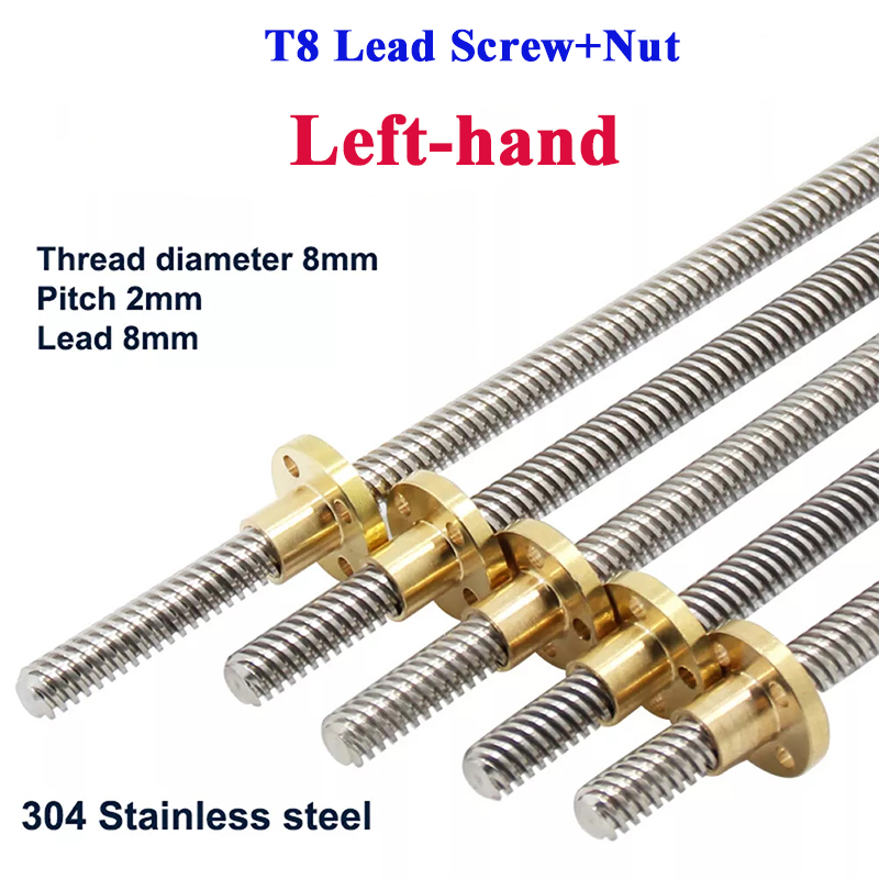 Lead Screw 8Mm - T8 parafuso de chumbo rosca esquerda
