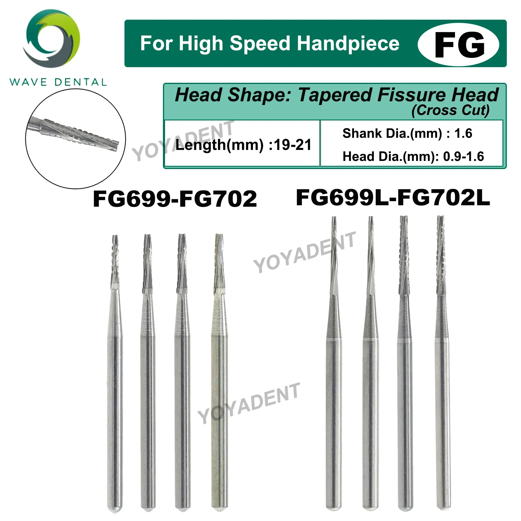 Carbide End Mill - Prima onda dental burs carboneto de