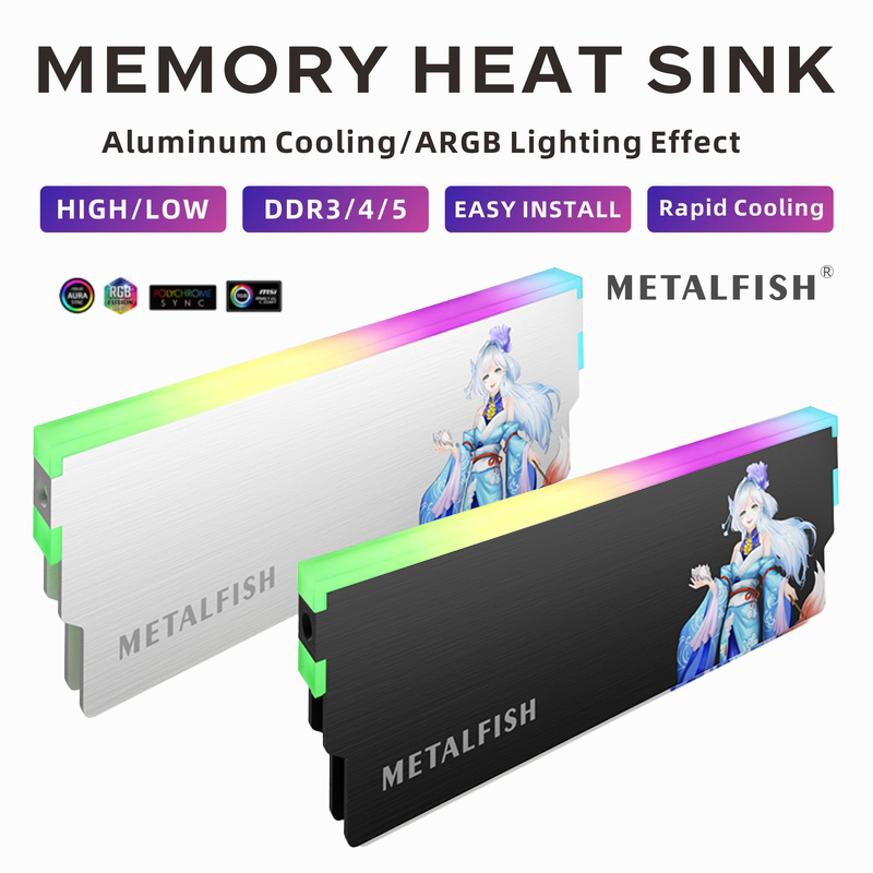Aluminium Extrusion - METALFISH DRAM Dissipador de calor 5V-3PIN