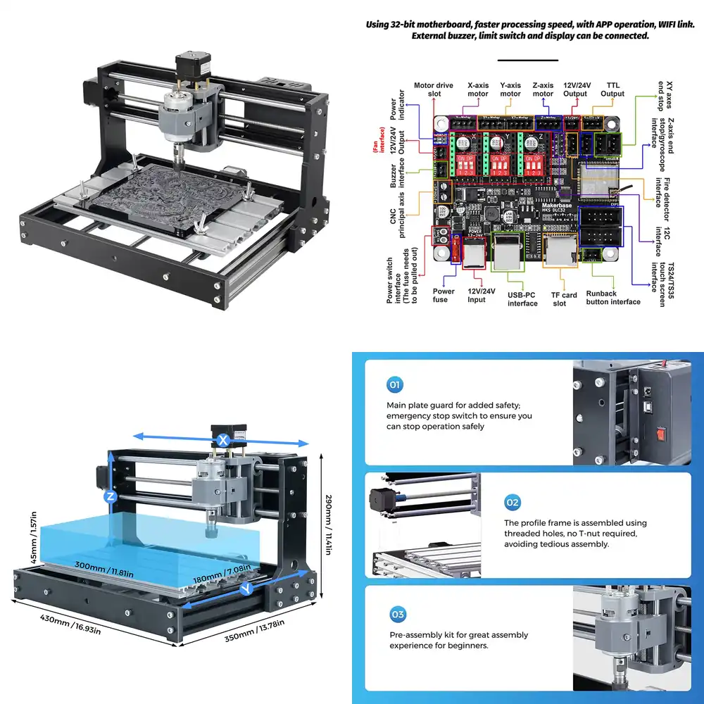 3018 Aluminium Cnc - Mini Router CNC 3018 para Madeira