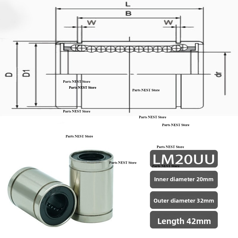 2/5 PEÇAS Buchas Lineares Rola - Lm8Uu Bearing avaliação e preço
