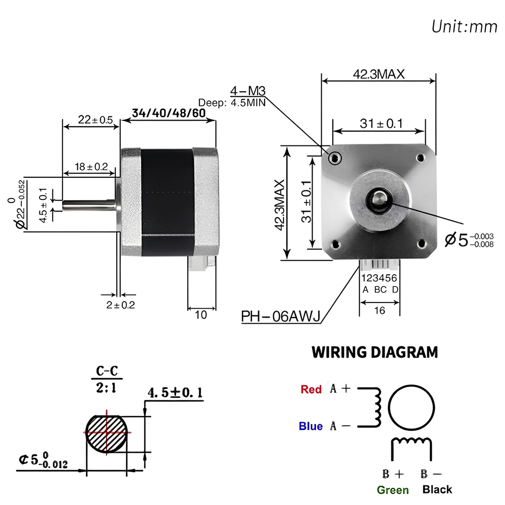 Motor de Passo Nema 17 42mm de - Nema 17 Stepper avaliação e preço