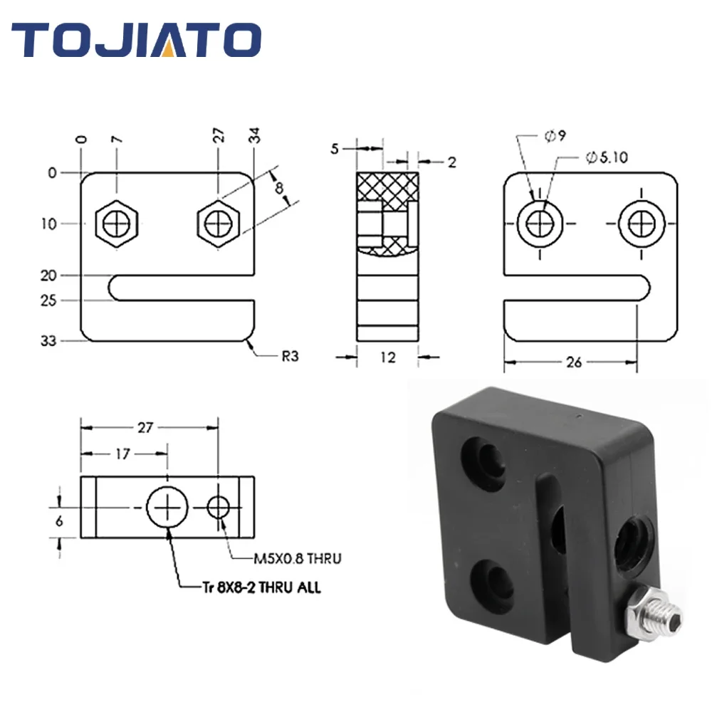 1-6 Peças Bloco de Porca Anti- - Lead Screw 8Mm avaliação e preço