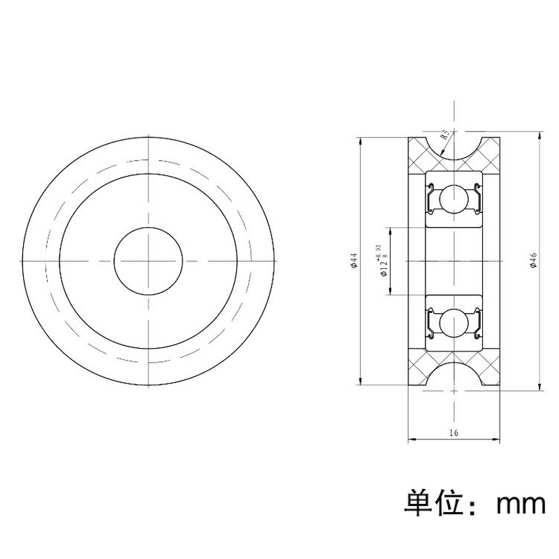 1 peça u12 * 44*16mm, roda com - V Slot Wheel avaliação e preço
