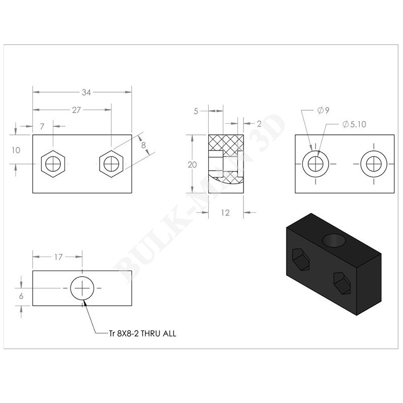 4 Pçs/lote POM ACME Porca Bloc - Lead Screw 8Mm avaliação e preço