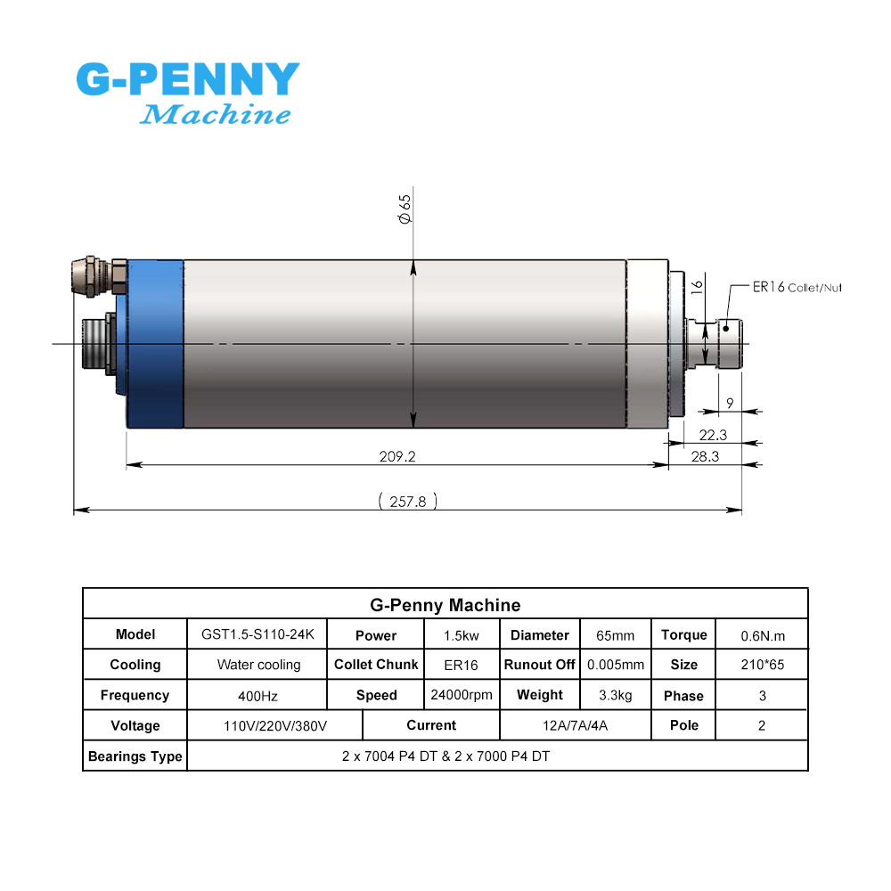 Kit de Spindle CNC G-Penny 1.5 - Water Cooled Spindle avaliação e preço