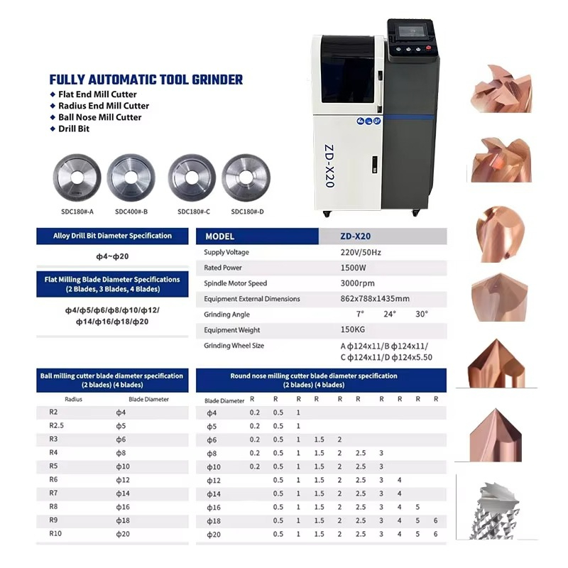 Afiador de Fresas CNC ZD-X20,  - End Mill avaliação e preço
