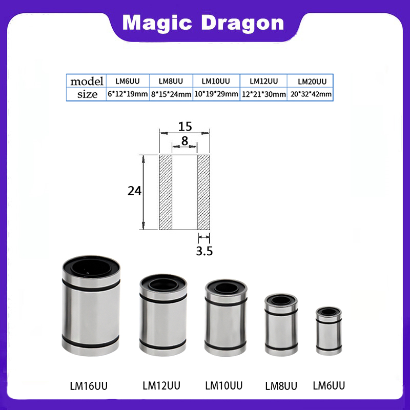 4/10 peças lm3uu lm4uu lm5uu l - Lm8Uu Bearing avaliação e preço