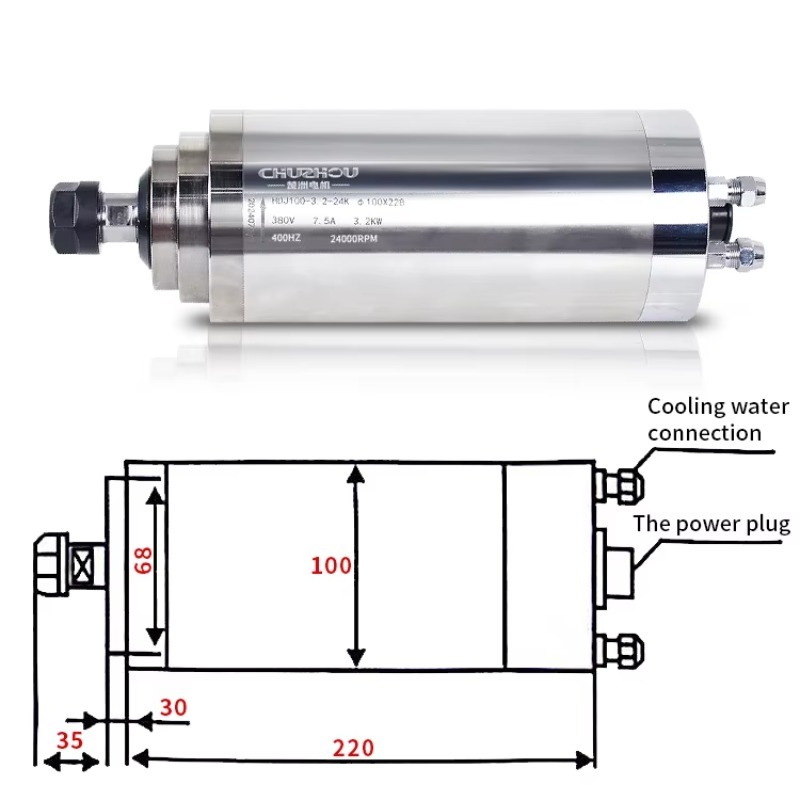 3kw eixo refrigerado a água 4  - Water Cooled Spindle avaliação e preço