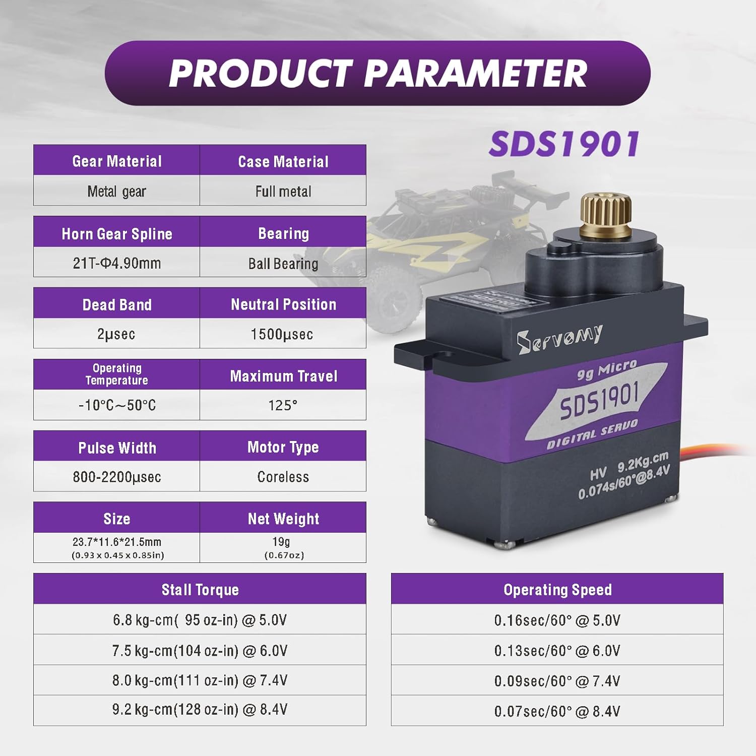 SERVOMY-SDS1901 Digital 9G Mic - Servo 9G avaliação e preço