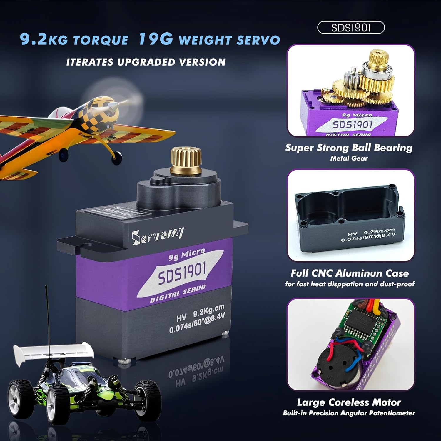 SERVOMY-SDS1901 Digital 9G Mic - Servo 9G avaliação e preço