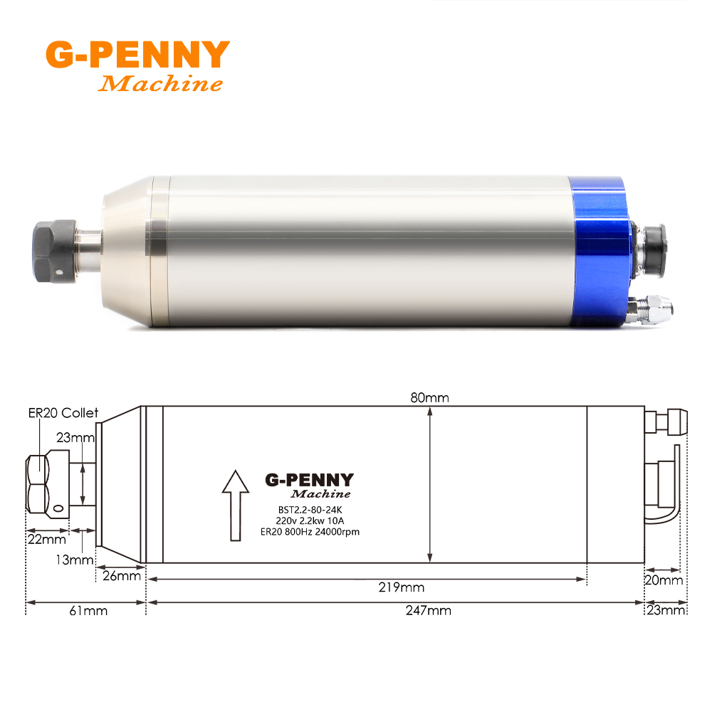 G-penny 2.2kw motor de eixo re - Water Cooled Spindle avaliação e preço