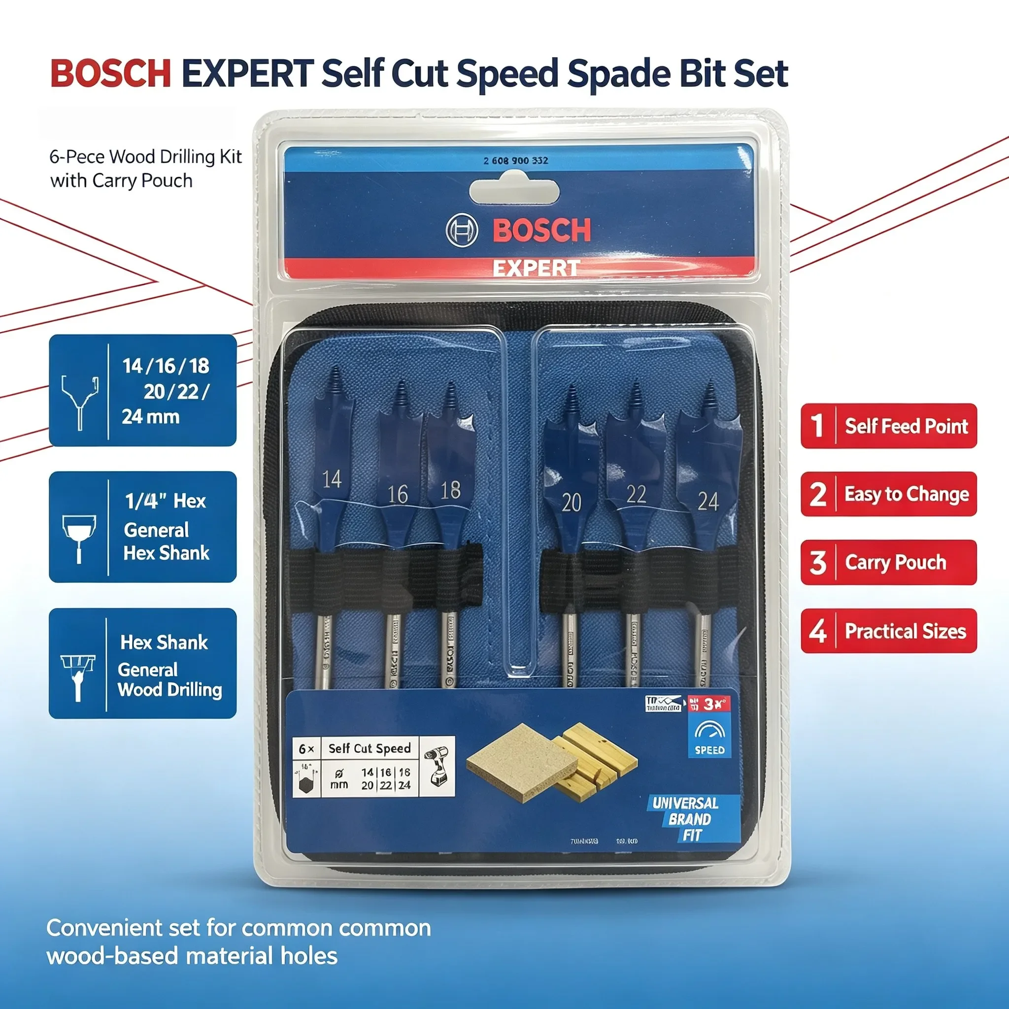 Kit de Brocas para Madeira Bos - Drill Bit Set avaliação e preço